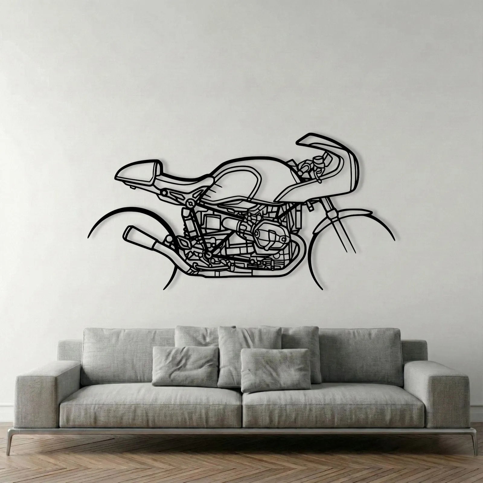 BMW R NINE T RACER 2019 METAL WALL ART background 1