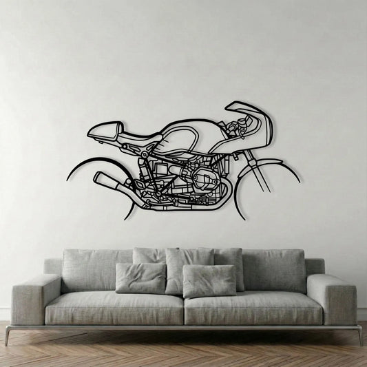 BMW R NINE T RACER 2019 METAL WALL ART background 1
