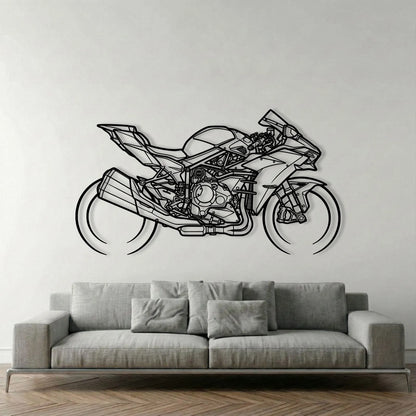 KAWASAKI NINJA H2 METAL WALL ART background 1