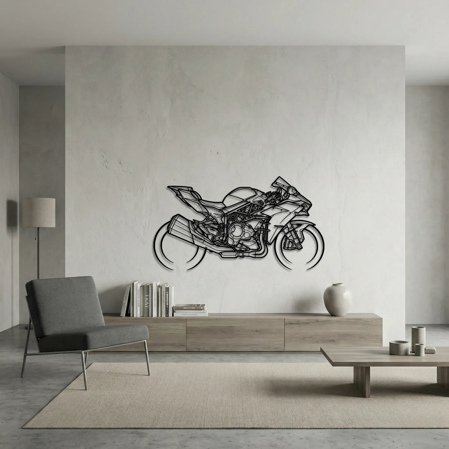 KAWASAKI NINJA H2 METAL WALL ART background 6