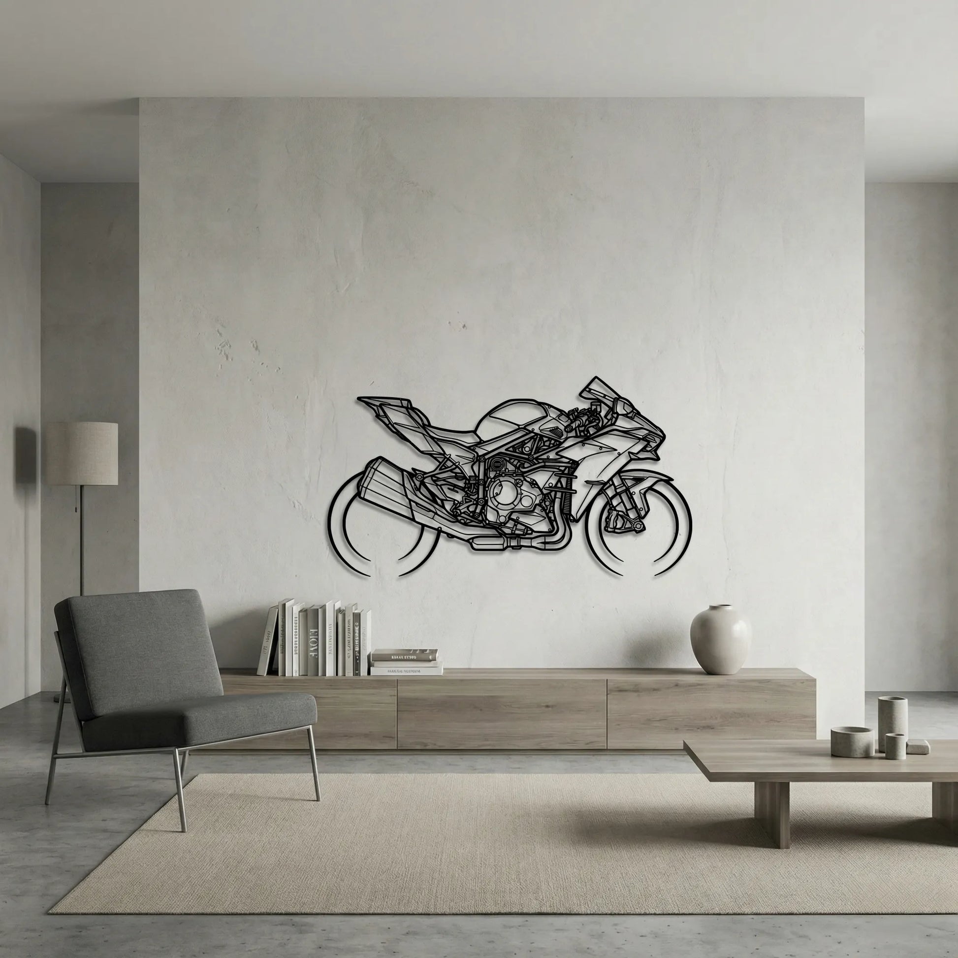 KAWASAKI NINJA H2 METAL WALL ART background 6