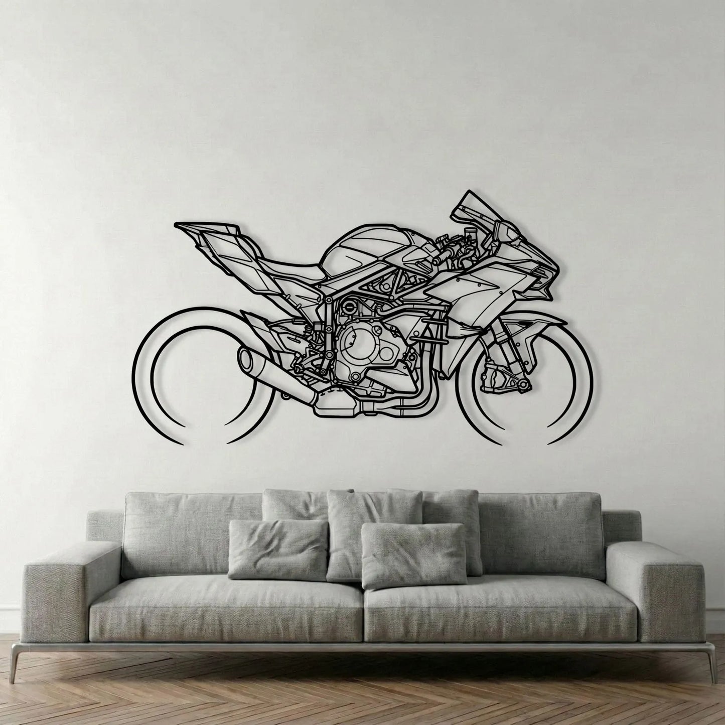 KAWASAKI NINJA H2R METAL WALL ART background 1