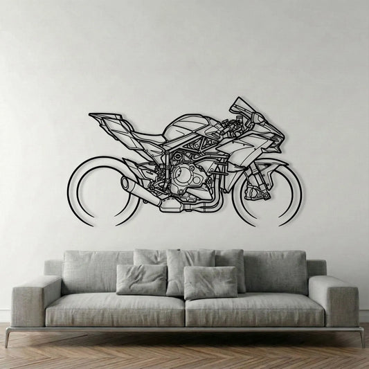 KAWASAKI NINJA H2R METAL WALL ART background 1