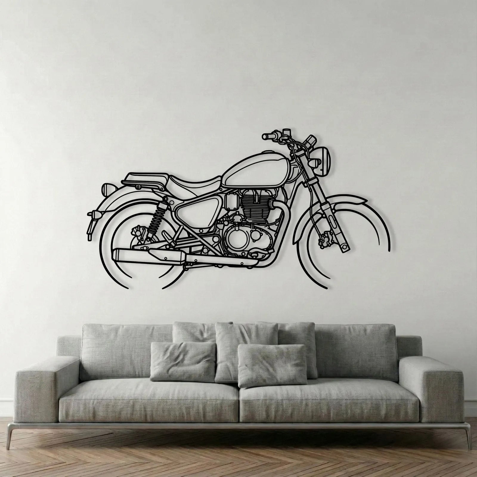 ROYAL ENFIELD METEOR 350 2026 METAL WALL ART background 1