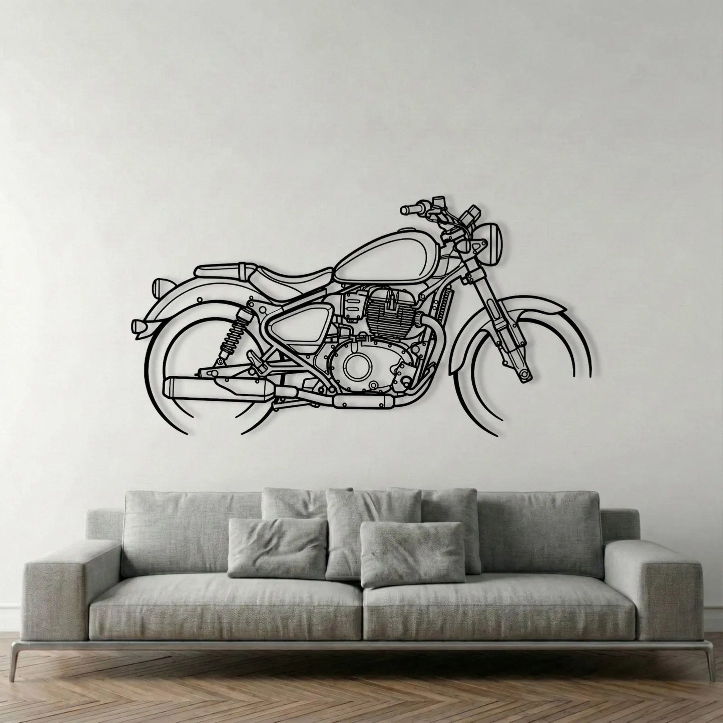ROYAL ENFIELD SUPER METEOR 650 METAL WALL ART background 1