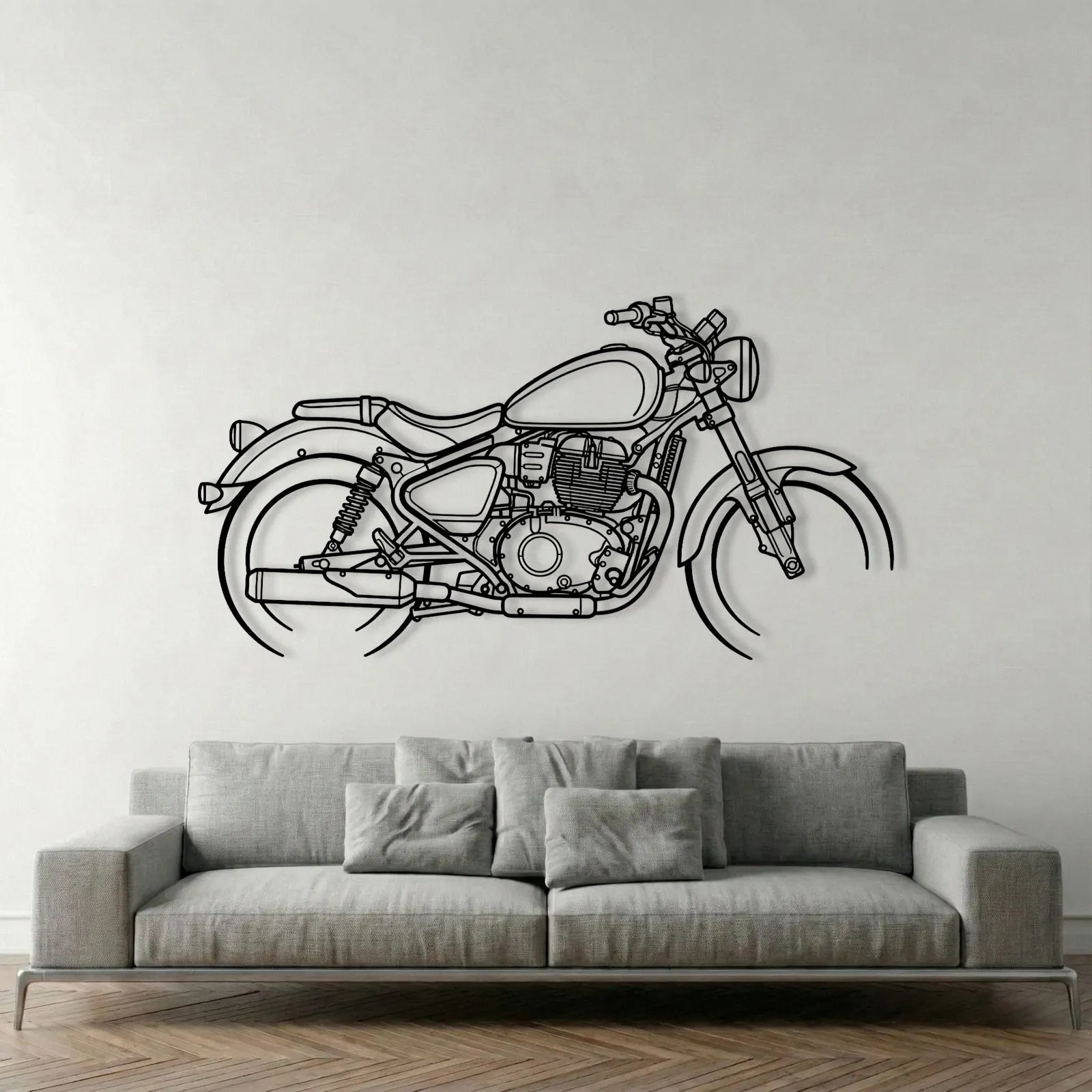 ROYAL ENFIELD SUPER METEOR 650 METAL WALL ART background 1