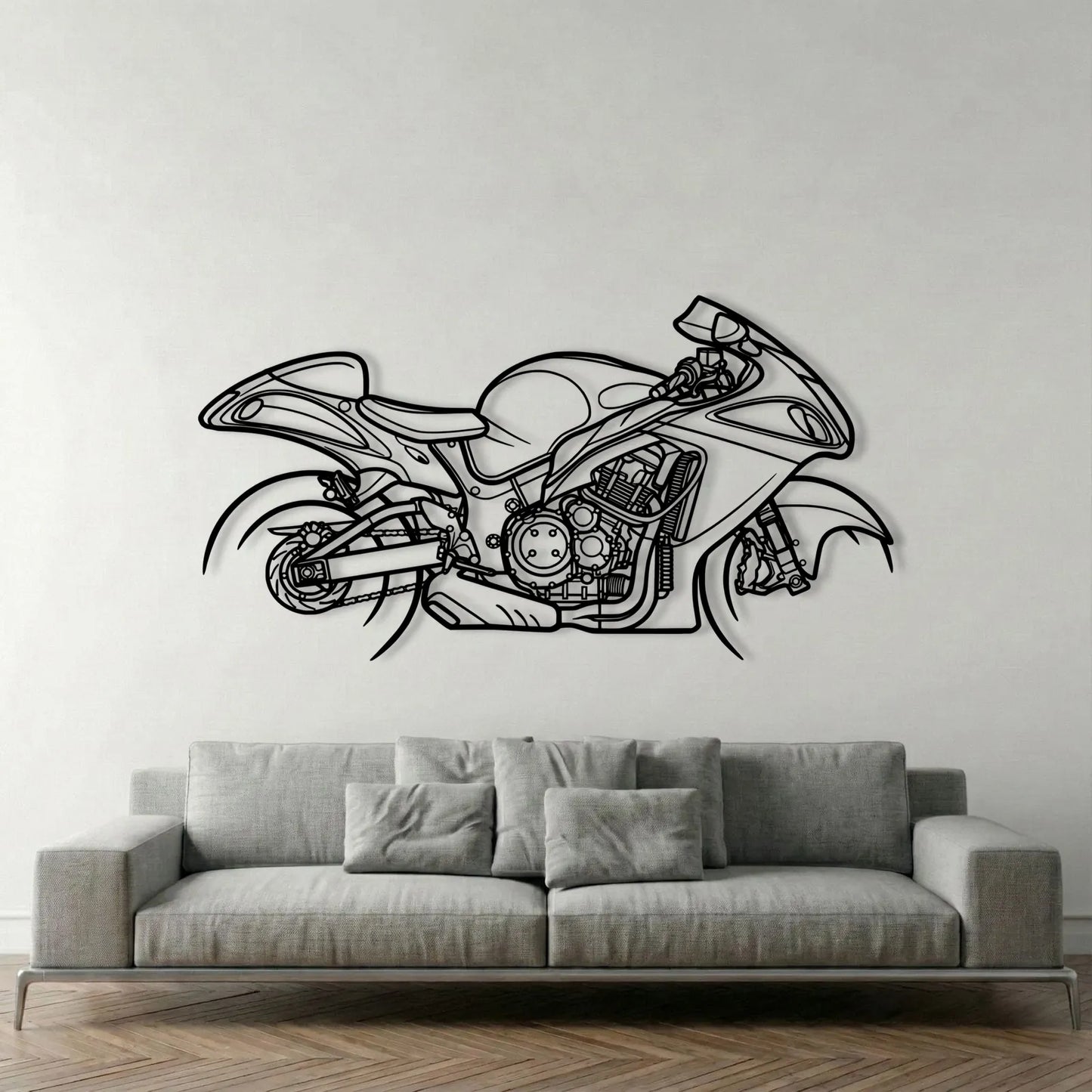 SUZUKI GSX1300R HAYABUSA EXPOSED METAL WALL ART background 1