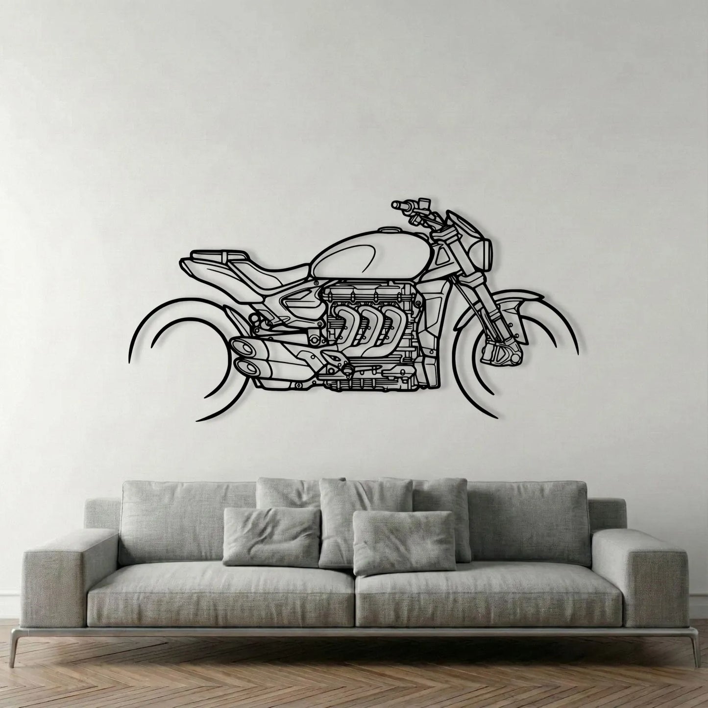 TRIUMPH ROCKET 3 METAL WALL ART background 1