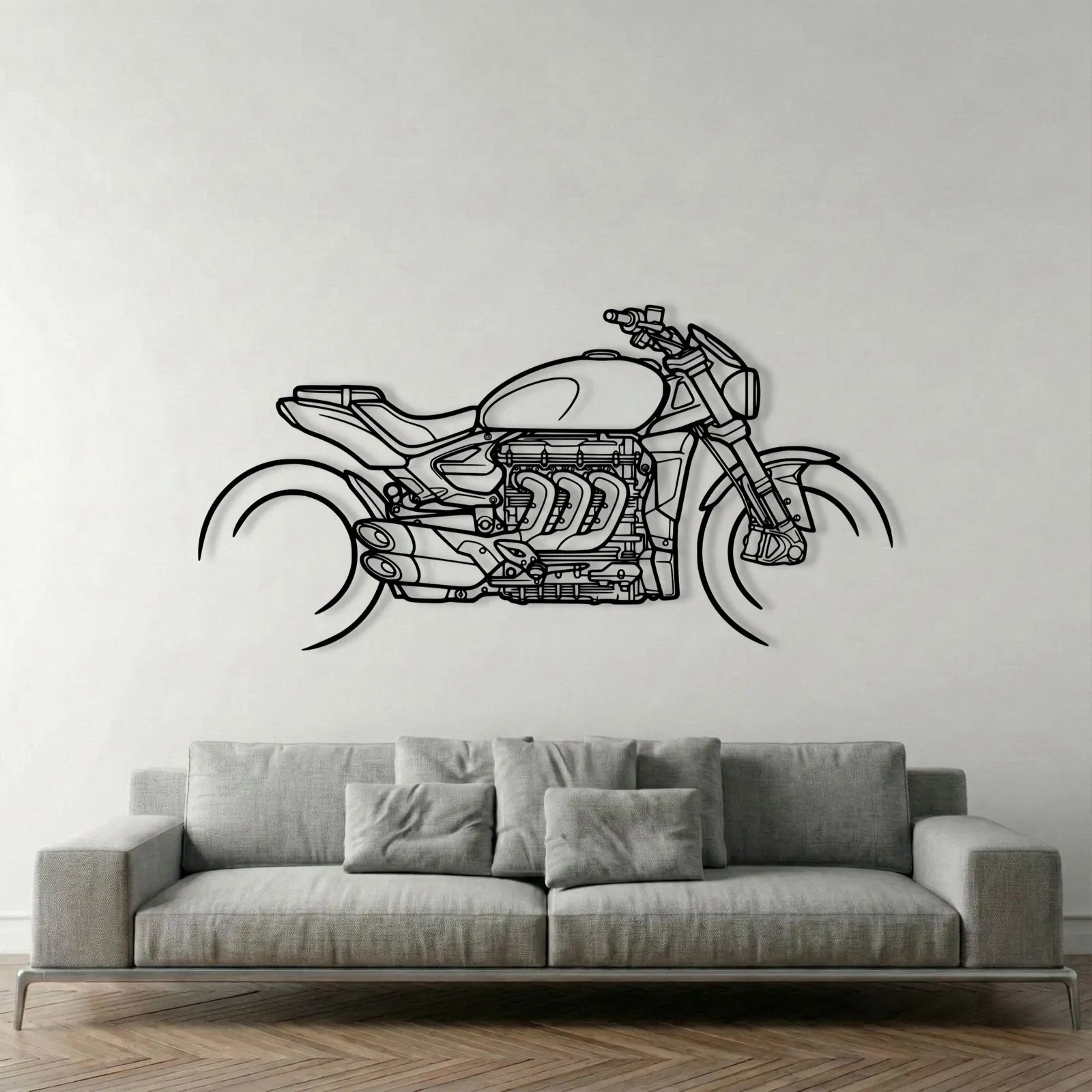TRIUMPH ROCKET 3 METAL WALL ART background 1