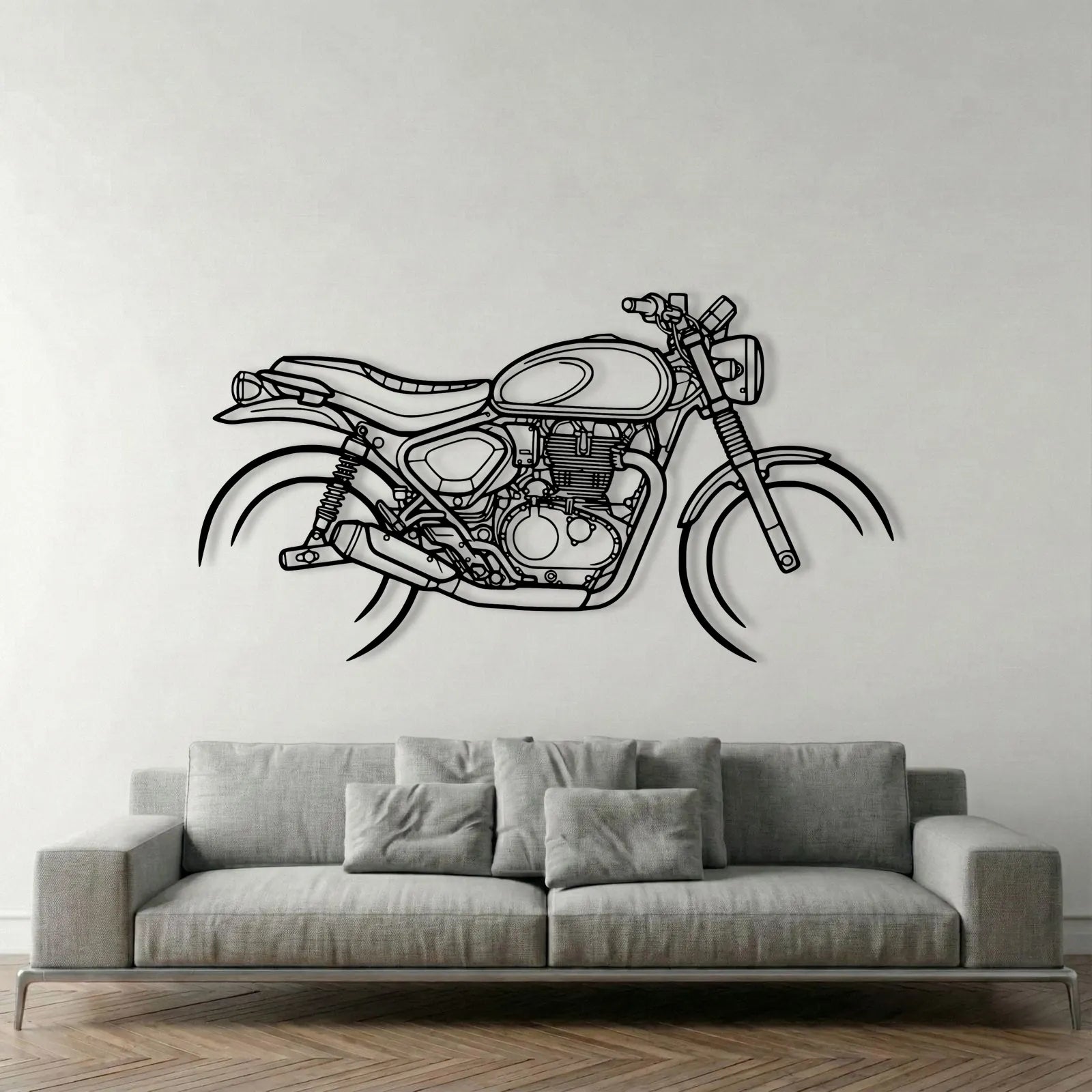HUNTER 350 METAL WALL ART background 1